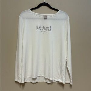Chico’s white London long sleeve T-Shirt